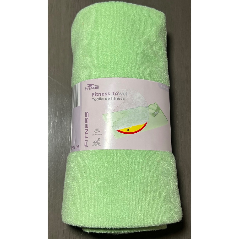 Crane Fitness Towel Lime Green Microfiber Gym Sport Yoga 27x55 Inch Lightweight